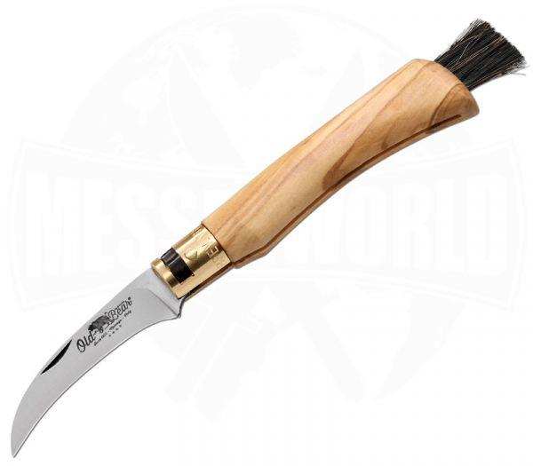 Antonini Old Bear mushroom knife with olive wood handle