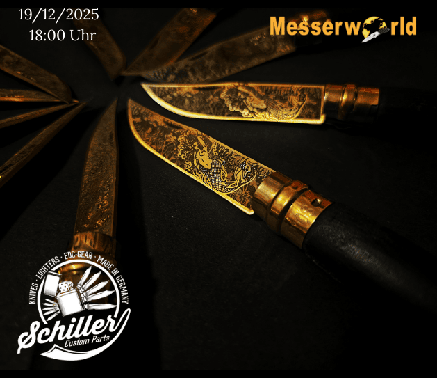 Schiller Custom Parts Golden Mermaid Custom EDC Messer
