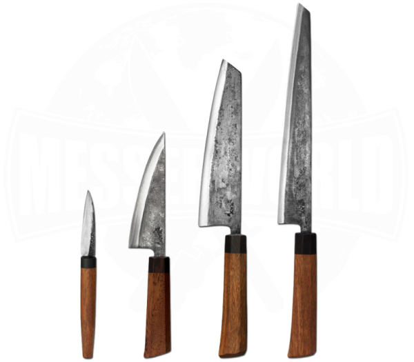 Black Chili Messerset Eisenholz | Handgeschmiedete Kochmesser im Set