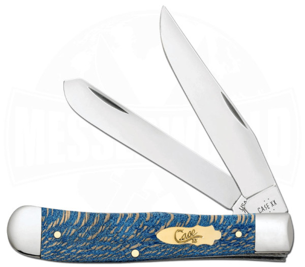 Case Cutlery SS Blue Sycamore Wood Smooth Trapper