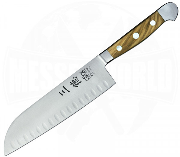Güde Alpha Olive Santoku with hollow 18 cm kitchen knife from Solingen
