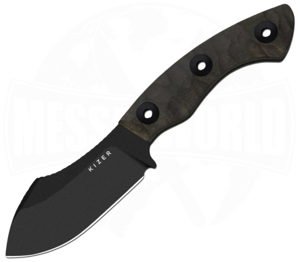 KIZER Rook Richlite All Black - Nessmuk Klinge