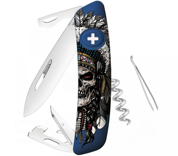 Indian Skull Pocket Knife