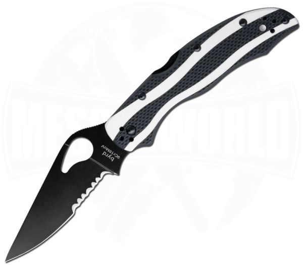 Spyderco Magpie Black/White G10 Serrated BY25GPSBK