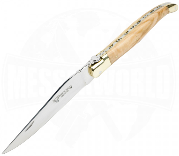 Laguiole en Aubrac Knife Brass Olive 12 cm 