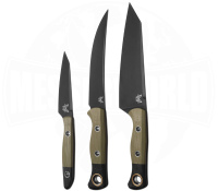 3er Kochmesser Set OD Green/Black