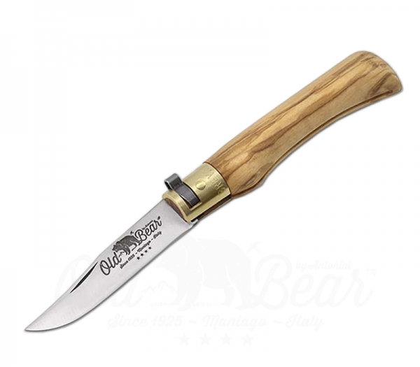 Old Bear S Olive pocket knife - small with wooden handle