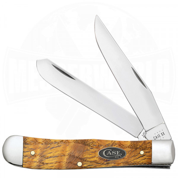 Case Knives Trapper Yellow Curly Oak Folder