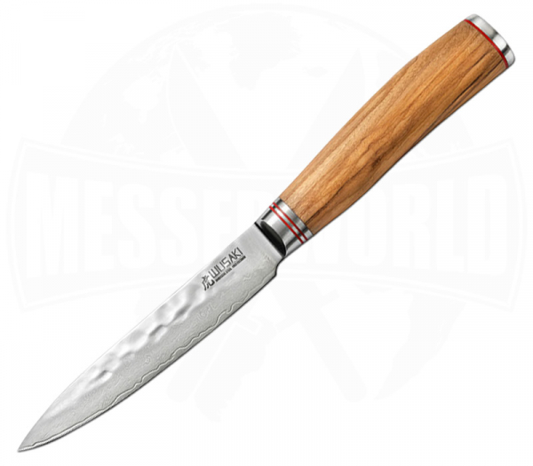 Wusaki Universalmesser Damast Olive Hammerschlag