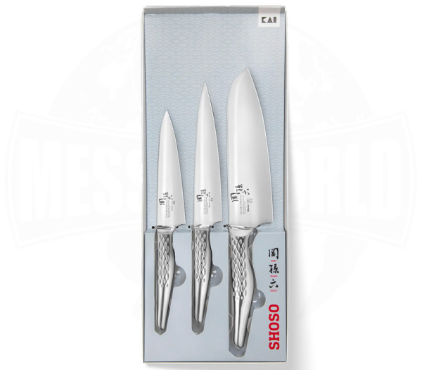 KAI Seki Magoroku Shoso Messer-Set 3-teilig mit Santoku und zwei Allzweckmessern