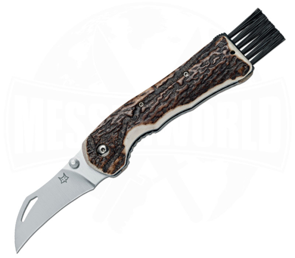 FOX KNIVES Fox Spora Hirschhorn – Pilzmesser mit Bürste