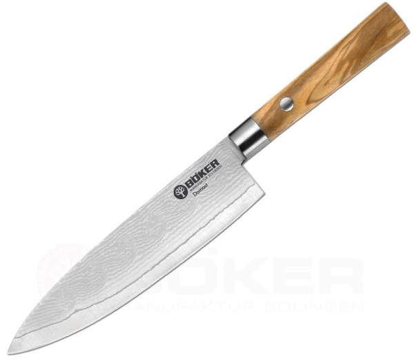 Damast Olive Kochmesser