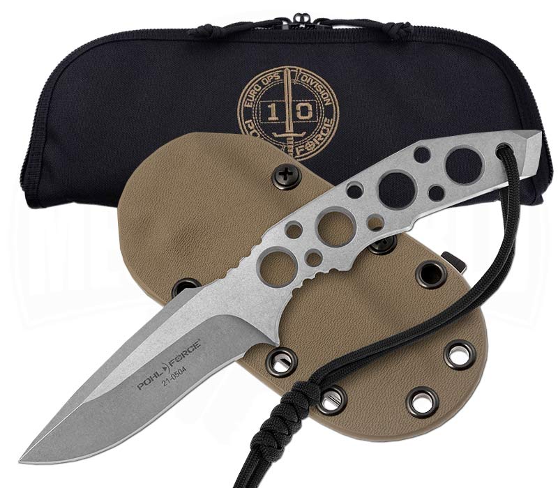 Pohl Force Charlie Three SW Gen2 – Robustes Feststehendes Messer Mit Kydex-Scheide, D2-Stahl