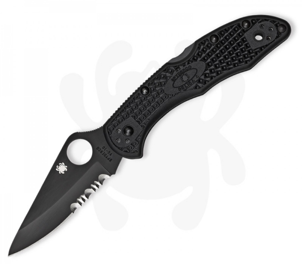 Spyderco Delica 4 Black mit Teilwellenschliff