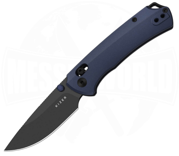 KIZER T1 CD M390 Blue Aluminium DLC