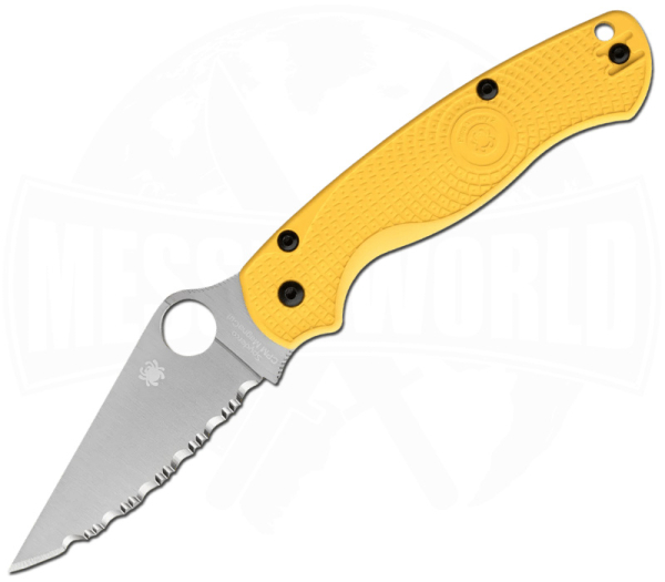 Spyderco Para Military 2 Salt MagnaCut Serrated C81SYL2 - Spyder Salt Series