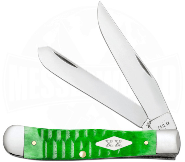 Case Cutlery SS Bright Green Bone Trapper - Grüne Knochengriffschalen