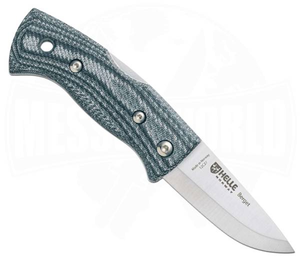 Helle Berget Denim Micarta Klappmesser mit Backlock