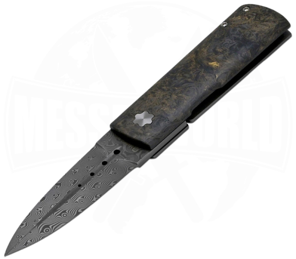 Maserin Daga Rosendamast/Gold Fatcarbon 372-DG Exklusives Taschenmesser mit Damaststahl