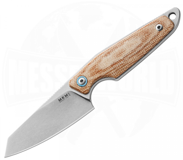 MKM Makro 2 Micarta Natural EDC Outdoor Knife with Leather Sheath