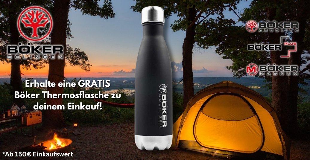 Sichere dir deine Böker Thermosflasche ab einem Einkaufswert von150€ für alle Böker Marken