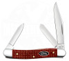 CS Dark Red Micarta Smooth Medium Stockman