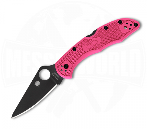 Spyderco Delica 4 Lightweight Pink Black Blade