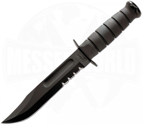 Ka-Bar USCM Fullsize Leather-Sheath Serrated Klinge