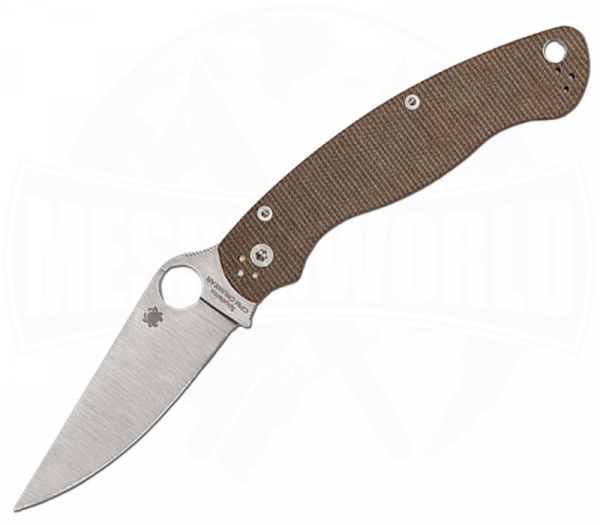 Spyderco Military 2 Brown Canvas Micarta/Cruwear C36MPCW2