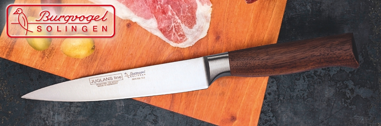 Burgvogel Juglans Line Küchenmesser mit Walnussholzgriff jetzt bei Messerworld
