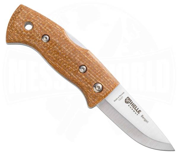 Helle Berget Mustard Jute Micarta - Robustes nordisches Taschenmesser