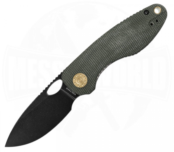 Vosteed Acorn Black SW Green Micarta - Robustes Einhandmesser