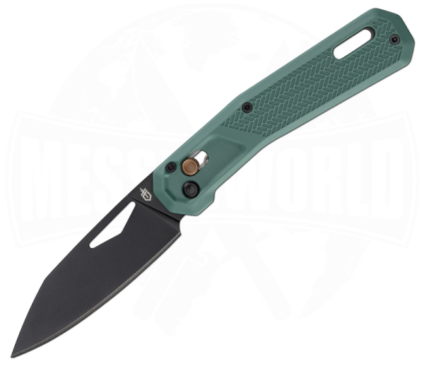 Gerber Vista Taschenmesser mit schwarzer Drop-Point-Klinge und grünem GFN-Griff