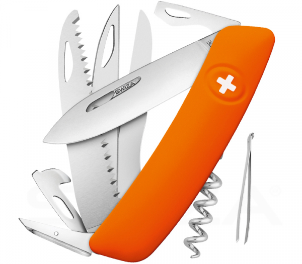 Swiza Taschenmesser mit orangefarbenem Griff D09-Serie