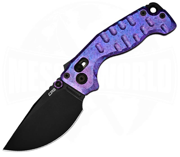 CJRB Doubletap Purple Crystals Titan mit schwarzer CPM-S35VN-Klinge
