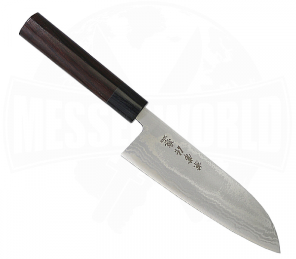 Santoku Damast Red Sandalwood Kanetsune Seki Küchenmesser