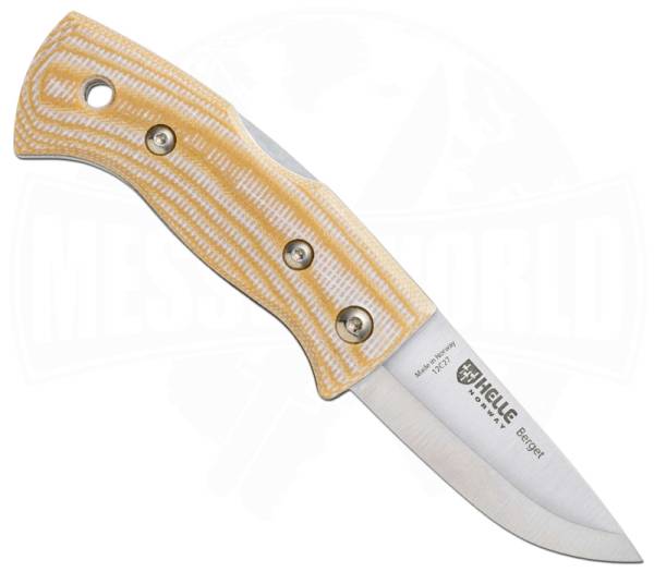 Helle Berget Beige Canvas Micarta Zweihandmesser