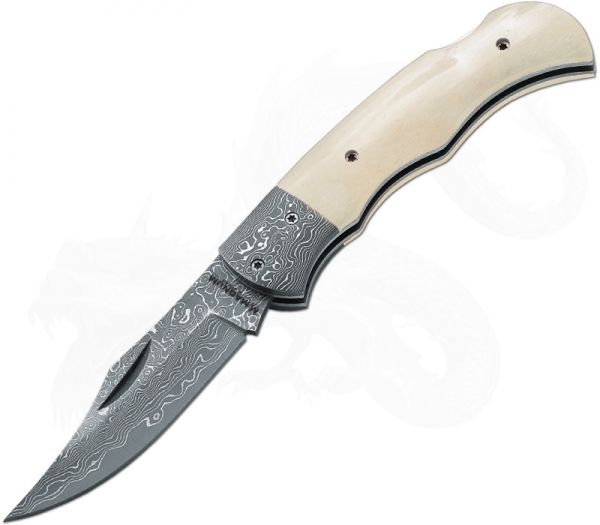 Magnum Bone Damascus folding knife