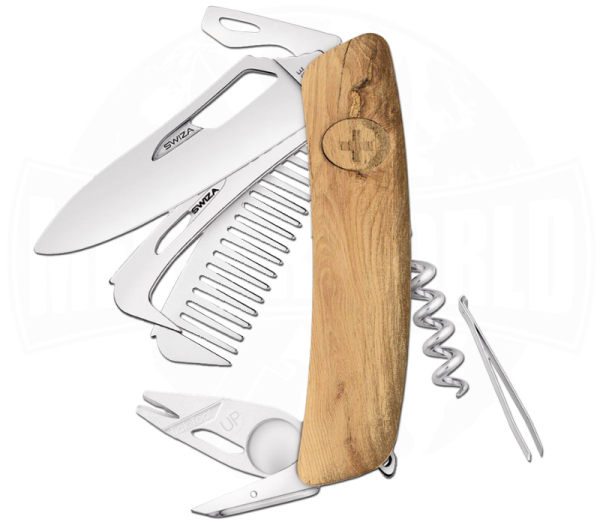 SWIZA SH09R Horse & Tick Tool Eiche - Schweizer Taschenmesser mit Pferde Zeckentool