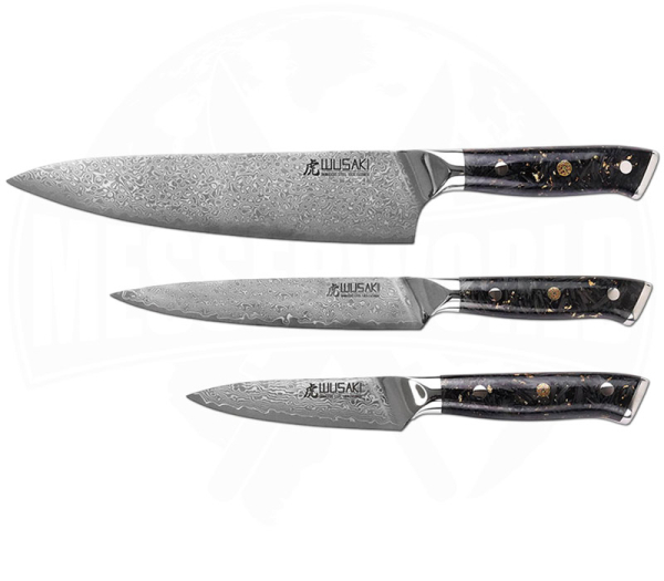 Wusaki Messerset 3-teilig Sakin Damast 10Cr 
