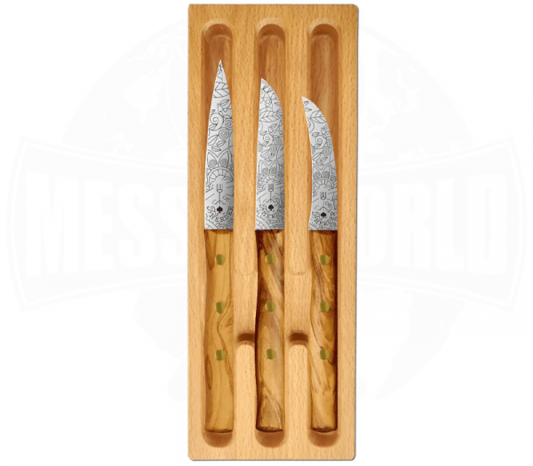 Friedrich Herder Kochmesser Set Olive Mosaik