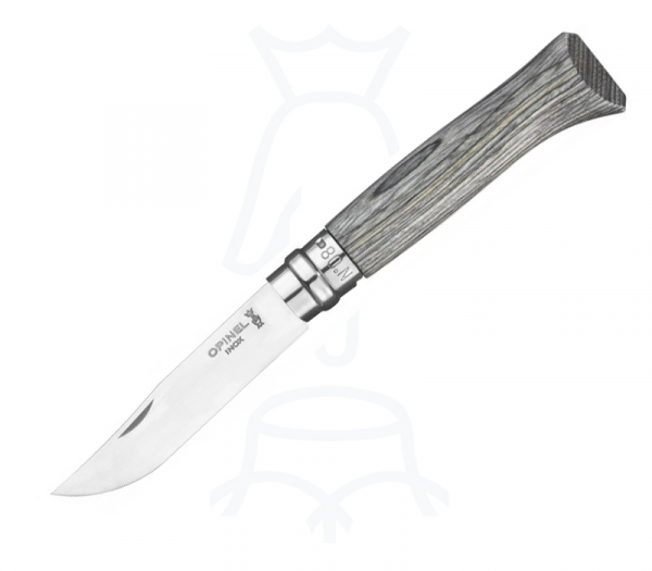 No. 8 Bouleau Lamellé Gris Opinel Klappmesser