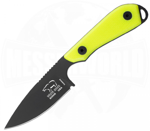 White River Knife & Tool M1 Pro Black G10 Yellow Kydex
