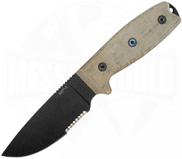 Ontario RAT-3 Serrated Bushcraft Knife