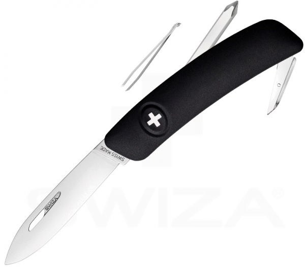 SWIZA D02 Swiss Army Knife Handle Scales in Black