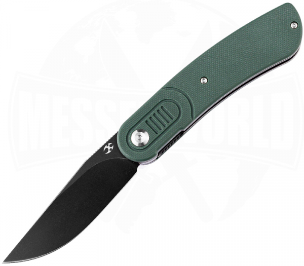 Reverie T2025A2 Black TiCn Coated 154CM Blade Green G10 Handle