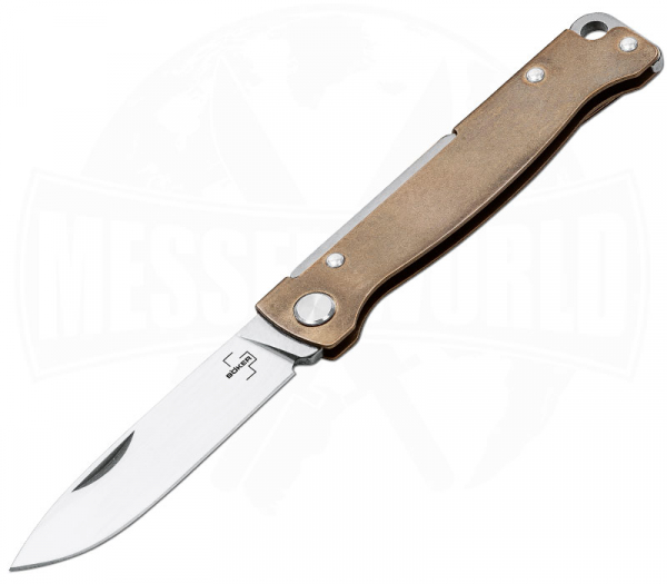 Böker Plus Atlas Brass Pocket Knife with Brass Handle 