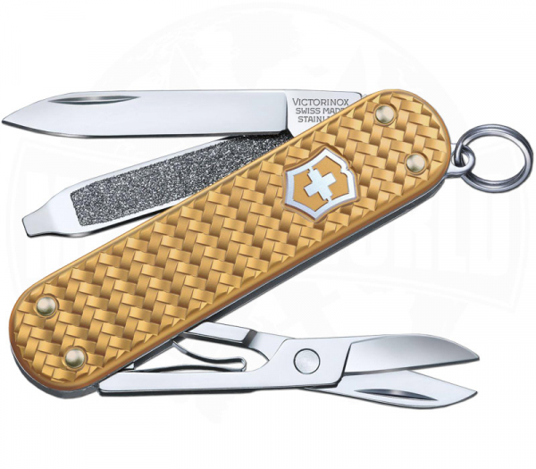 Victorinox Classic SD Precious Alox Brass Gold Multimesser