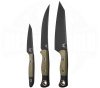 3er Kochmesser Set OD Green/Black