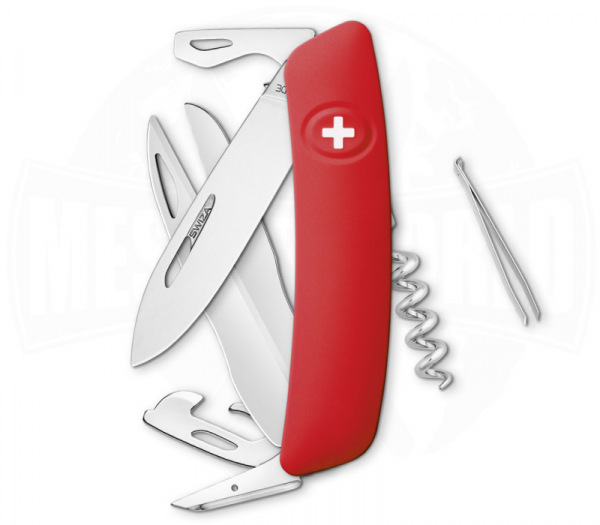 Swiza D07 Red Multitool with Scissors Swiss Army Knife
